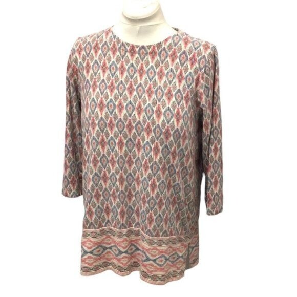 J. Jill Women’s Luxe Supima Forward Seam Tunic Top, Cream, size L - Picture 1 of 8